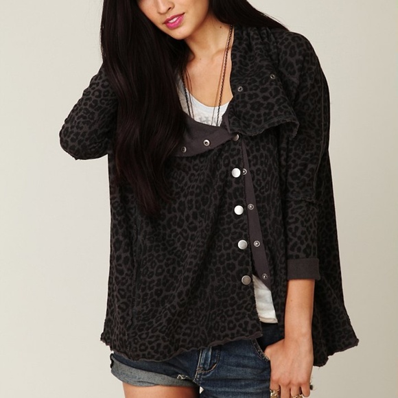 Free People Sweaters - Free People Leopard French Terry Cardigan